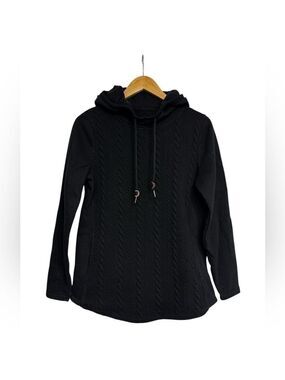 Warehouse One Black Hooded Pullover Sweater Small